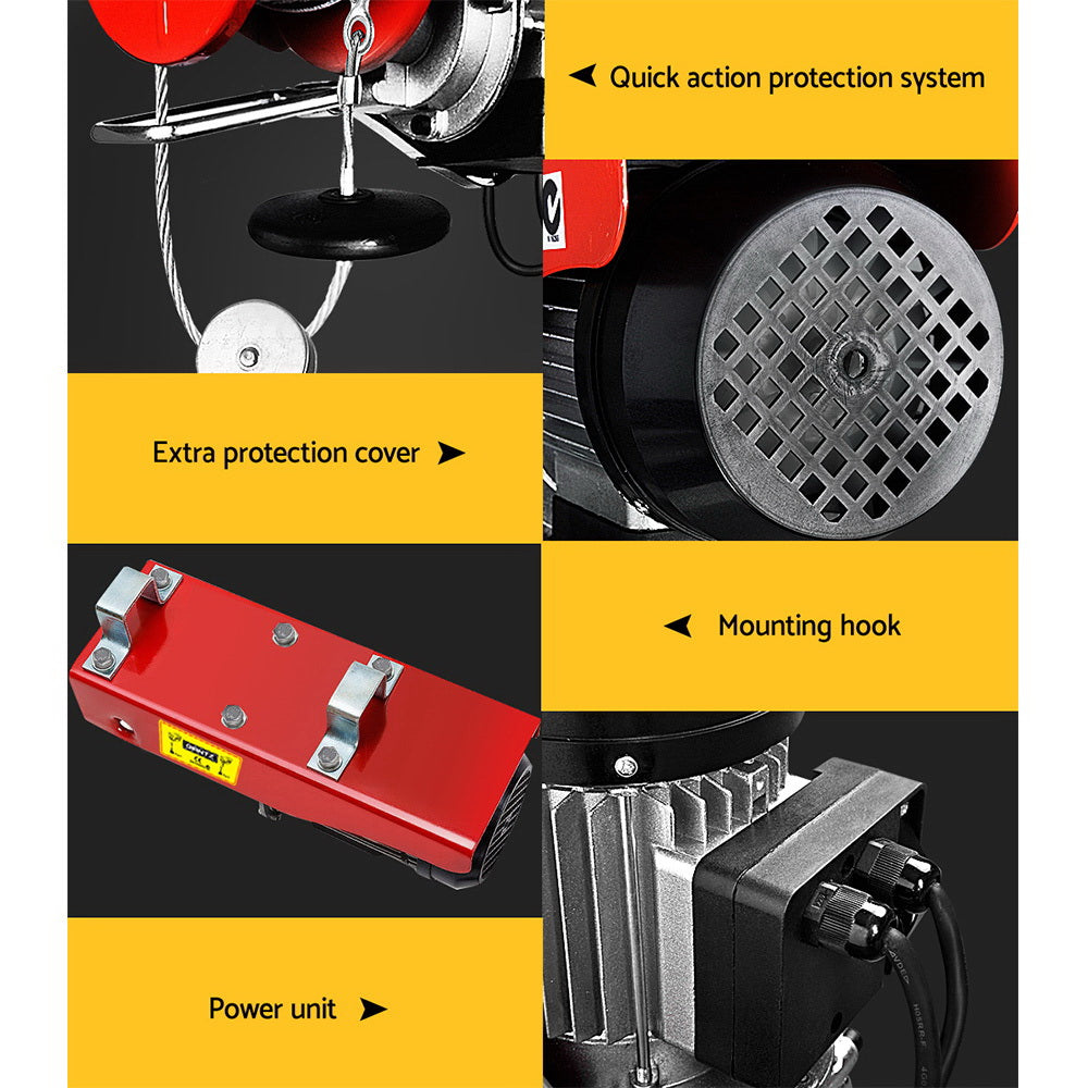 Electric Hoist Winch 300/600Kg Cable 18M Rope Tool Remote Chain Lifting