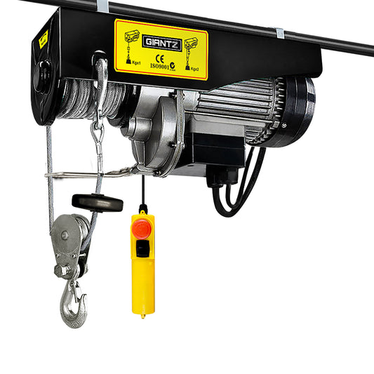 Electric Hoist Winch 500/1000Kg Cable 20M Rope Tool Remote Chain Lifting