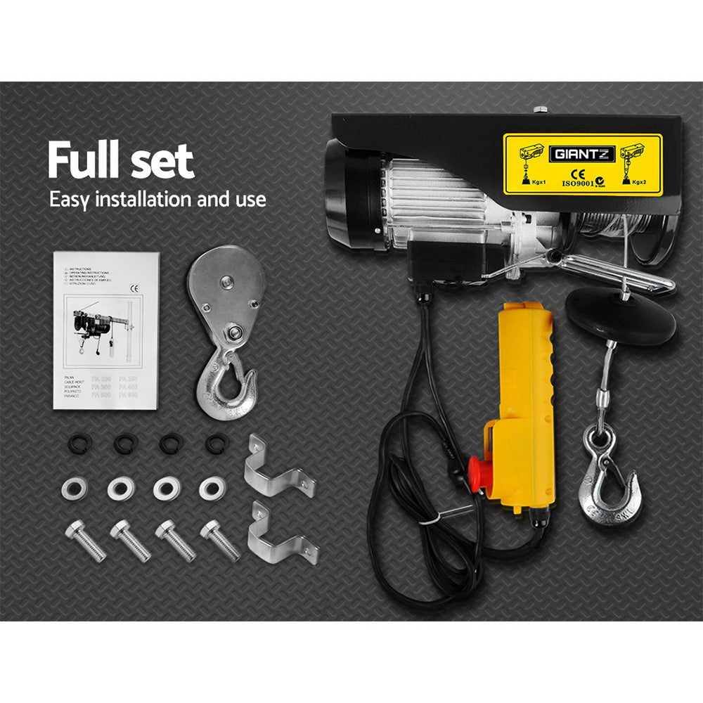 Electric Hoist Winch 400/800Kg Cable 18M Rope Tool Remote Chain Lifting