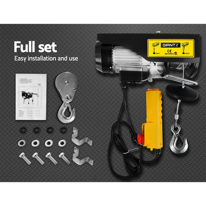 Electric Hoist Winch 400/800Kg Cable 18M Rope Tool Remote Chain Lifting