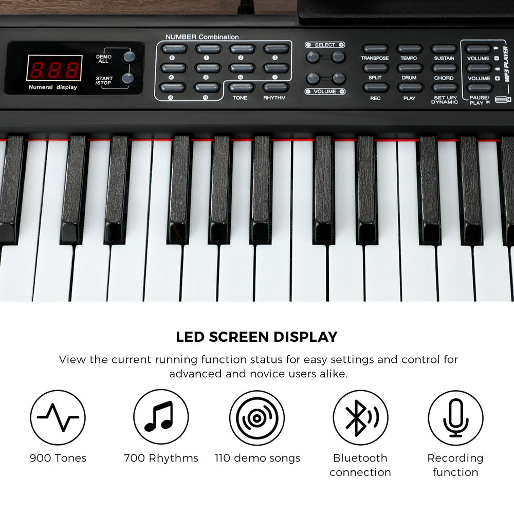 88-Key Electronic Piano Keyboard Portable Lighted Music Instrument