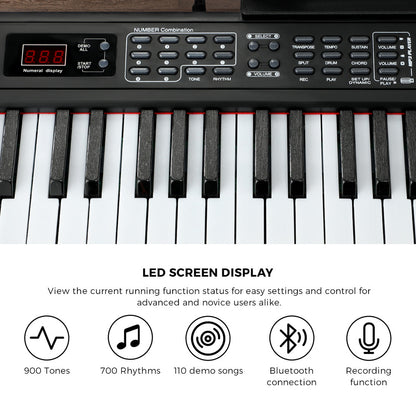 88-Key Electronic Piano Keyboard Portable Lighted Music Instrument