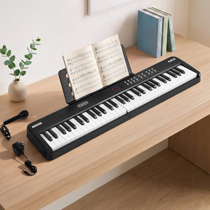 Foldable Electronic Keyboard 61 Keys 90x21x5.5cm