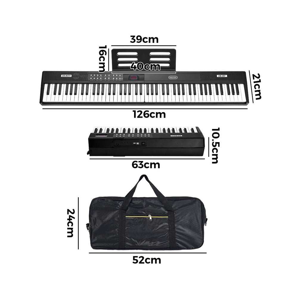Digital Piano 88 Key Foldable 126x21x5.25cm