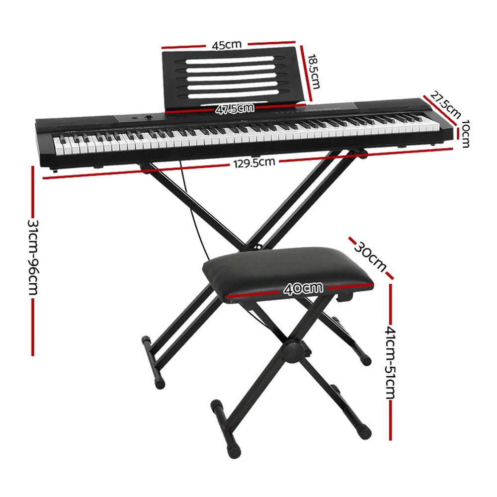 88-Key Digital Piano Keyboard - Electric with Stand, Stool & Pedal