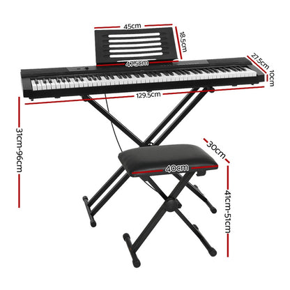 88-Key Digital Piano Keyboard - Electric with Stand, Stool & Pedal