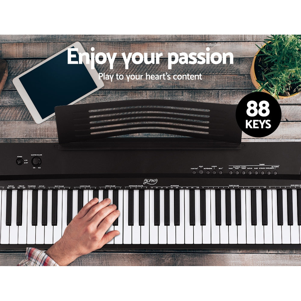 88-Key Digital Piano Keyboard - Electric with Stand, Stool & Pedal