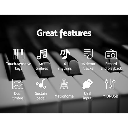 88-Key Digital Piano Keyboard - Electric with Stand, Stool & Pedal