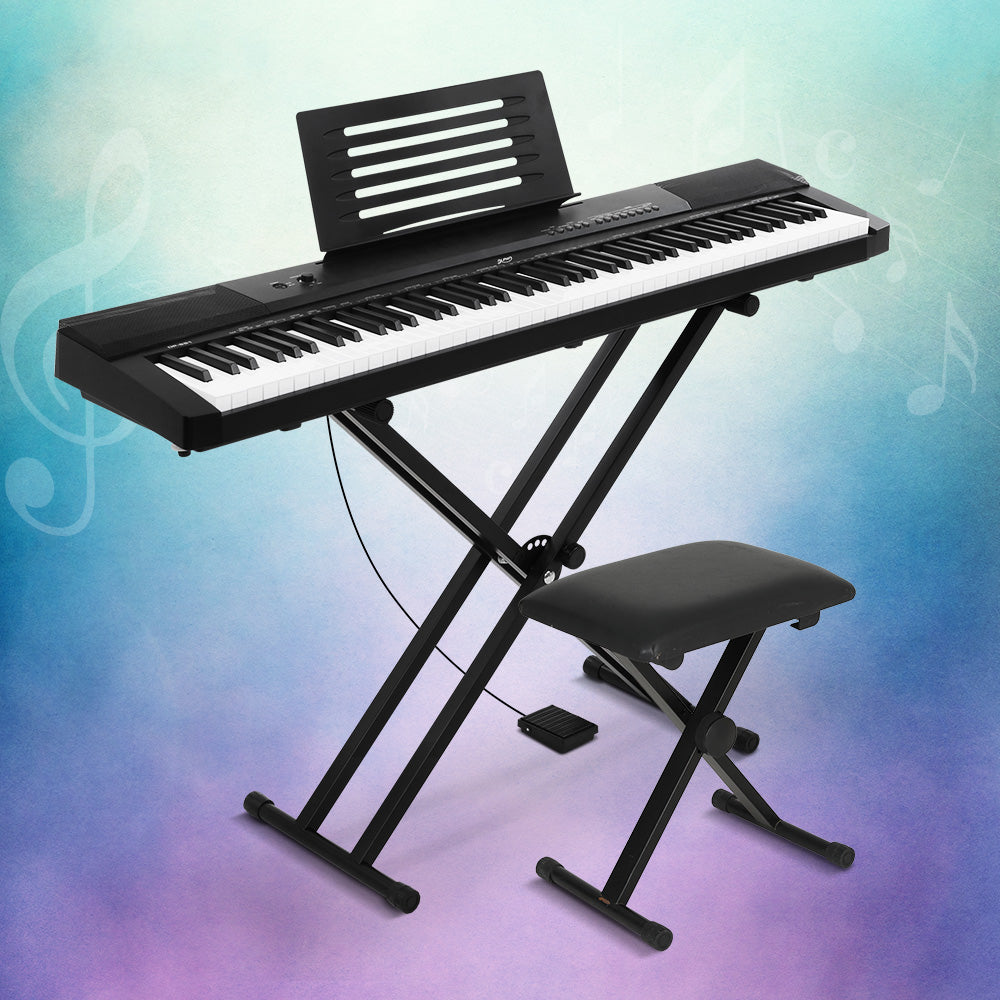 88-Key Digital Piano Keyboard - Electric with Stand, Stool & Pedal