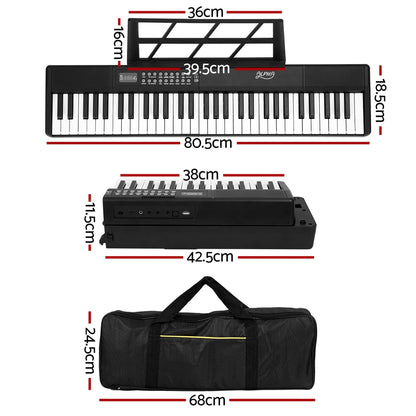 61 Keys Foldable Electronic Piano Keyboard Digital Electric w/ Carry Bag