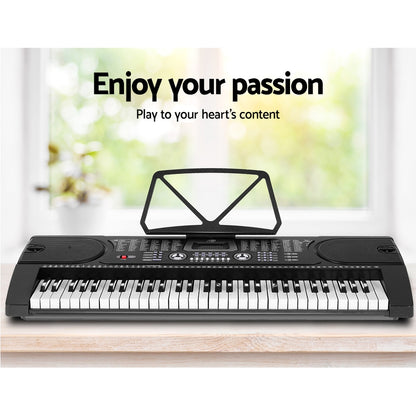 61 Keys Electronic Piano Keyboard Digital Electric w/ Stand Stool Black