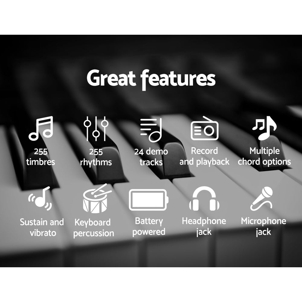 61 Keys Electronic Piano Keyboard Digital Electric w/ Stand Stool Black