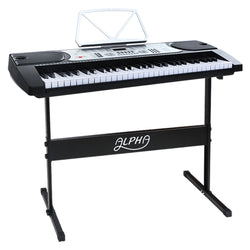 61 Keys Electronic Piano Keyboard Digital Electric W/ Stand Beginner Silver
