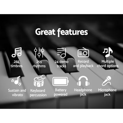 61 Keys Electronic Piano Keyboard Digital Electric w/ Stand Stool Silver