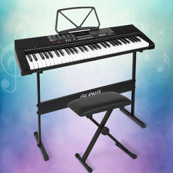 61 Keys Electronic Piano Keyboard Digital Electric w/ Stand Stool Speaker