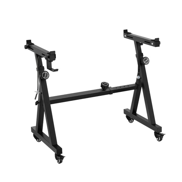  Heavy Duty Adjustable Piano Stand with Lockable Wheels Z-Stand Black
