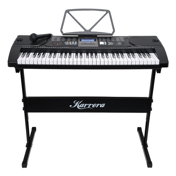  61-Keys Electronic Keyboard Piano with Stand Black/Pink/Silver