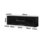 TV Cabinet Entertainment Unit Stand RGB LED Gloss Furniture 130cm Black