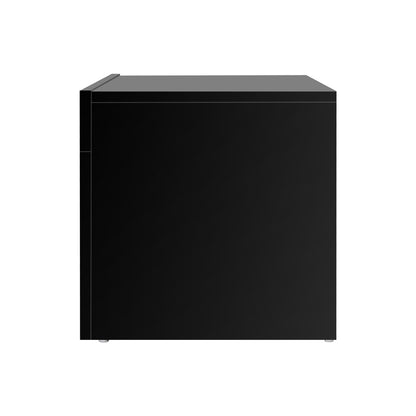 TV Cabinet Entertainment Unit Stand RGB LED Gloss Furniture 130cm Black