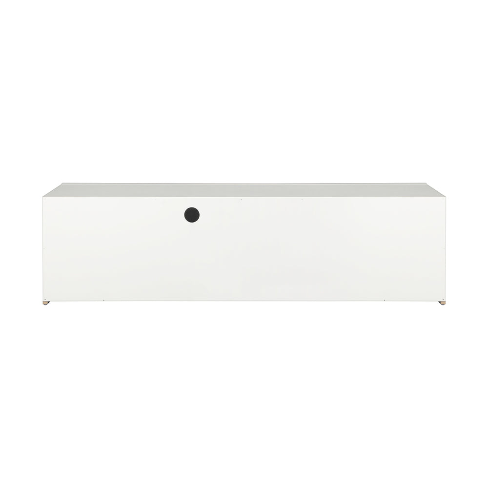 TV Stand Cabinet Entertainment Unit RGB LED Gloss 130cm White