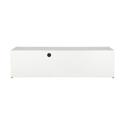 TV Stand Cabinet Entertainment Unit RGB LED Gloss 130cm White