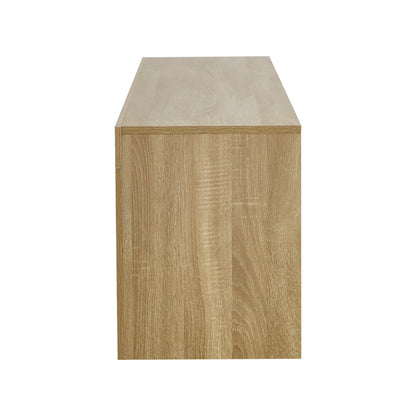 TV Cabinet Entertainment Unit Storage Shelf Natural Wood 180cm Living Room