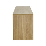 TV Cabinet Entertainment Unit Storage Shelf Natural Wood 180cm Living Room