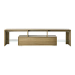 TV Cabinet Entertainment Unit Storage Shelf Natural Wood 180cm Living Room
