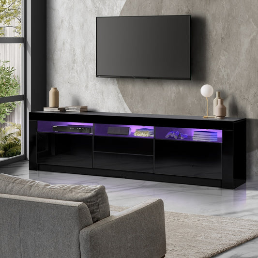 LED RGB TV Entertainment Unit 180cm Black | HomeAndLiving - 6