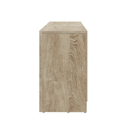 TV Entertainment Unit Stand RGB LED Storage Drawer Oak 180cm
