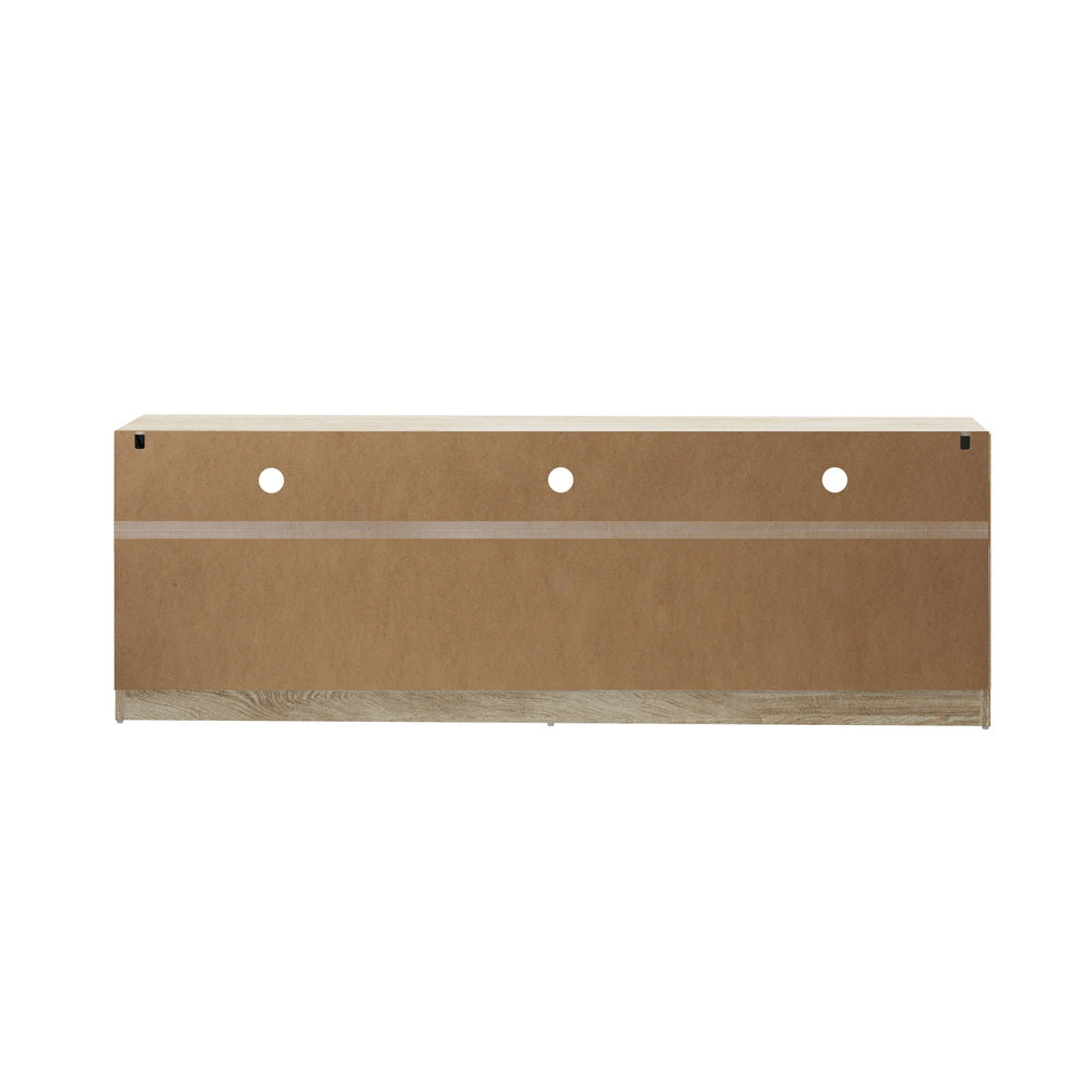 TV Entertainment Unit Stand RGB LED Storage Drawer Oak 180cm