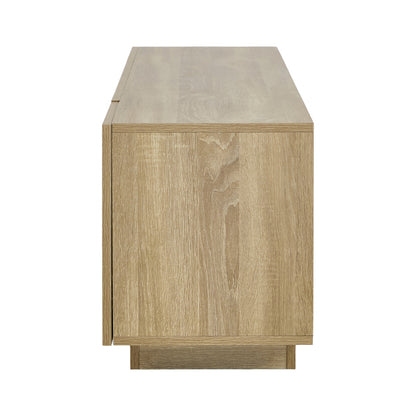 TV Cabinet Entertainment Unit Storage Shelf Natural Wood 180cm Living Room
