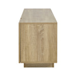 TV Cabinet Entertainment Unit Storage Shelf Natural Wood 180cm Living Room