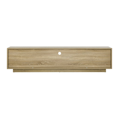 TV Cabinet Entertainment Unit Storage Shelf Natural Wood 180cm Living Room