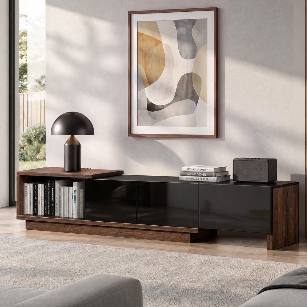 Extendable Entertainment Unit 3 Drawers 211x39x39cm