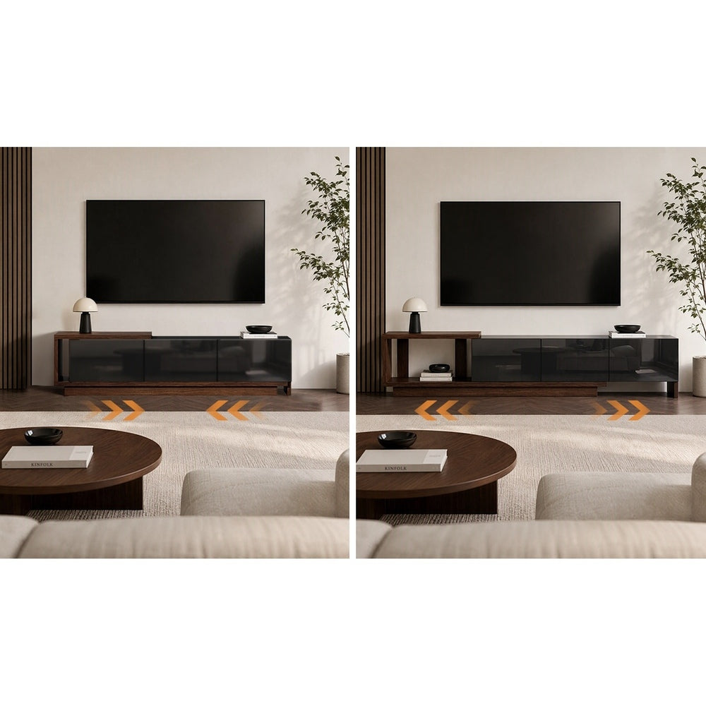 Extendable Entertainment Unit 3 Drawers 211x39x39cm