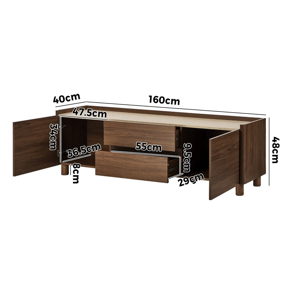 Entertainment Unit 160cm Walnut single