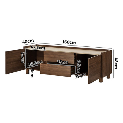 Entertainment Unit 160cm Walnut single