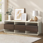 TV Cabinet Entertainment Unit 140cm with 3 Drawers & 6 Open Shelves