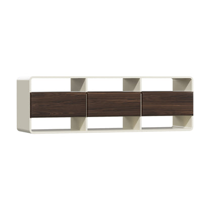 TV Cabinet Entertainment Unit 140cm with 3 Drawers & 6 Open Shelves