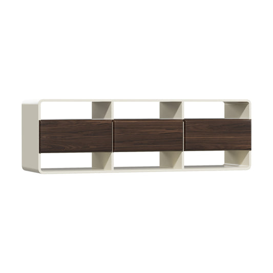 TV Cabinet Entertainment Unit 140cm with 3 Drawers & 6 Open Shelves