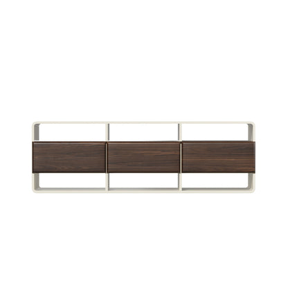 TV Cabinet Entertainment Unit 140cm with 3 Drawers & 6 Open Shelves