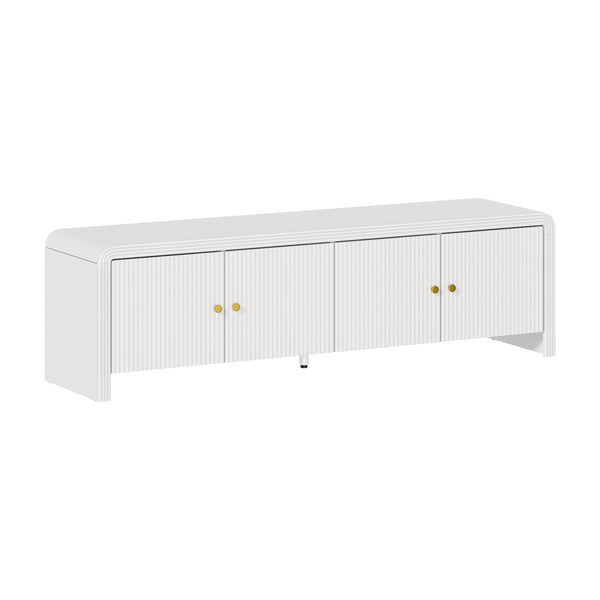  TV Cabinet Entertainment Unit Stand 160cm with Fluted Doors for Living Room
