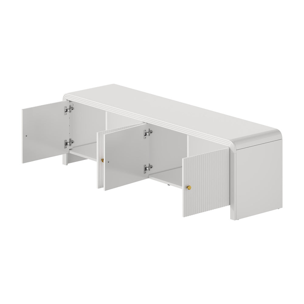 TV Cabinet Entertainment Unit Stand 160cm with Fluted Doors for Living Room