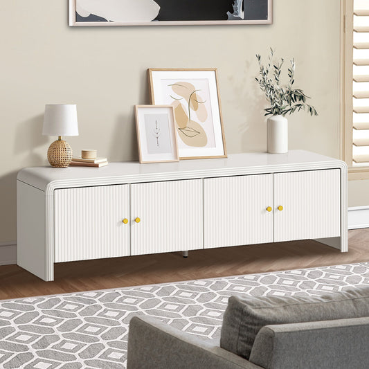 TV Cabinet Entertainment Unit Stand 160cm with Fluted Doors for Living Room