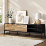 TV Stand Cabinet Entertainment Unit 180cm Black&Natural