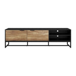 TV Stand Cabinet Entertainment Unit 180cm Black&Natural