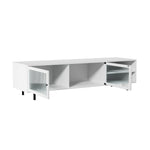 TV Cabinet Tempered-glass Doors Storage Shelf