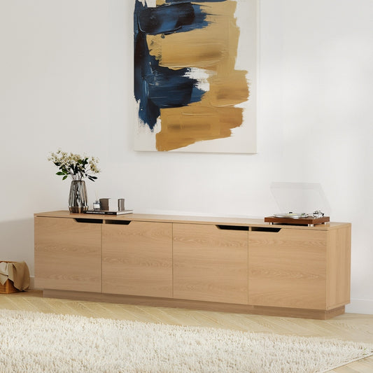 TV Cabinet Entertainment Unit Wooden Storage Shelf 180cm