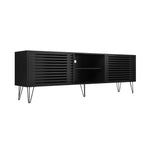 TV Cabinet Storage Sliding Door 180cm Black/Natural